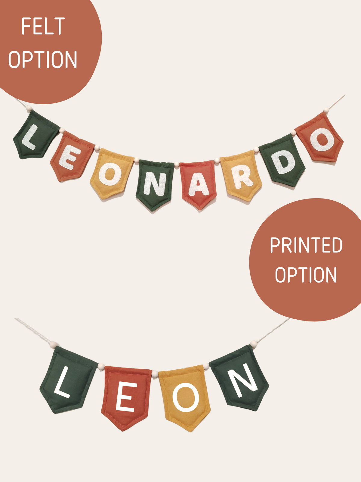 Autumn Set Name Bunting